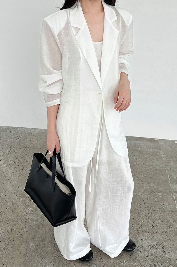 Lightweight Linen-Look Blazer